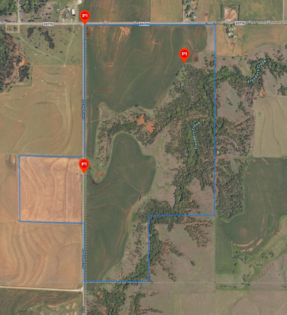 Lots of cover and deep wooly ravines on this 302 acre Hunting Lease in Dewey County - BrunHome